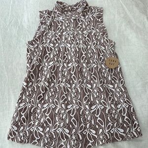 Luna Rae High Neck Nude/Ivory Lace Sleeveless Top Size Small NWT
